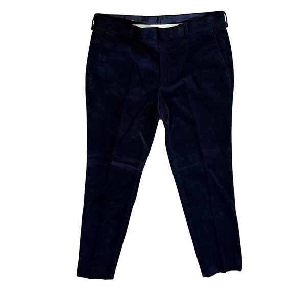 J.Crew Ludlow Slim Fit Corduroy Pants Mens W33 L30 Navy Blue Brisbane Moss NEW